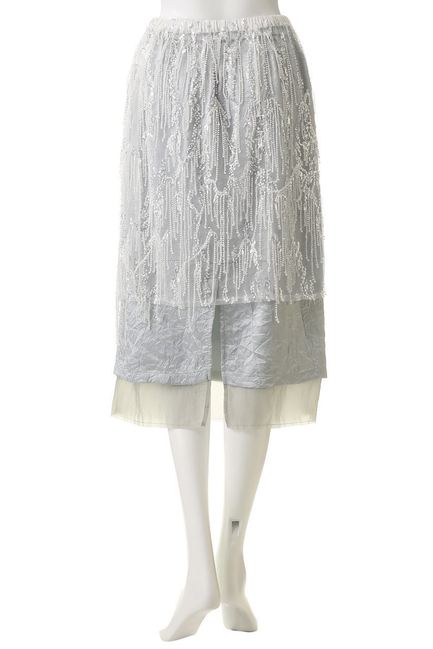 【メゾンスペシャル/MAISON SPECIAL】のSatin Combination Bijou Skirt/サテンコンビビジュースカート 人気、トレンドファッション・服の通販 founy(ファニー) 　ファッション　Fashion　レディースファッション　Fashion for Women　スカート　Skirts　ロングスカート　Long Skirts / Maxi & Midi Skirts　おすすめ　Recommended / Our Picks　オーガンジー　Organza Fabric　サテン　Satin, Glossy Fabric　スパンコール　Sequins, Sequin Embellishment　セパレート　Separate, Two-Piece　ドッキング　Docking, Mixed Material　バランス　Balance, Style Balance　ボトム　Bottoms, Lower Wear　ミックス　Mix, Mixed Style　ロング　Long, Long-Length　A/W・秋冬　Autumn/Winter　other-4|ID: prp329100004639212 ipo3291000000035492492