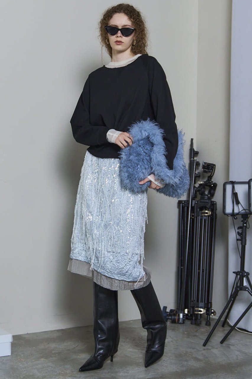 【メゾンスペシャル/MAISON SPECIAL】のSatin Combination Bijou Skirt/サテンコンビビジュースカート 人気、トレンドファッション・服の通販 founy(ファニー) 　ファッション　Fashion　レディースファッション　Fashion for Women　スカート　Skirts　ロングスカート　Long Skirts / Maxi & Midi Skirts　おすすめ　Recommended / Our Picks　オーガンジー　Organza Fabric　サテン　Satin, Glossy Fabric　スパンコール　Sequins, Sequin Embellishment　セパレート　Separate, Two-Piece　ドッキング　Docking, Mixed Material　バランス　Balance, Style Balance　ボトム　Bottoms, Lower Wear　ミックス　Mix, Mixed Style　ロング　Long, Long-Length　A/W・秋冬　Autumn/Winter　other-8|ID: prp329100004639212 ipo3291000000035492496