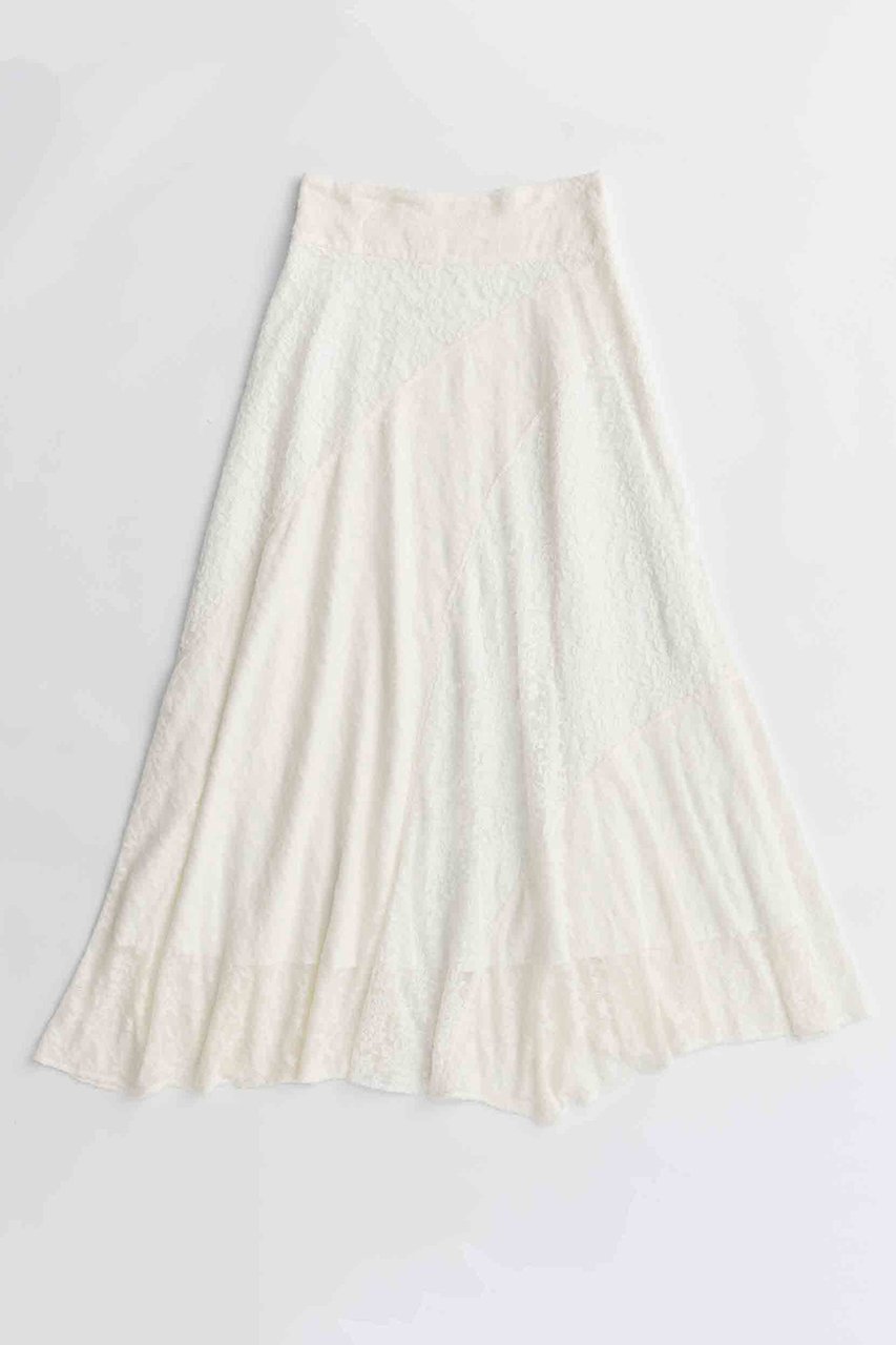 【メゾンスペシャル/MAISON SPECIAL】のRandom Lace Flare Skirt/ランダムレースフレアスカート インテリア・キッズ・メンズ・レディースファッション・服の通販 founy(ファニー) 　ファッション　Fashion　レディースファッション　Fashion for Women　スカート　Skirts　Aライン・フレアスカート　A-Line & Flared Skirts　ロングスカート　Long Skirts / Maxi & Midi Skirts　2025年　2025　2025-2026秋冬・A/W　Autumn/Winter 2025–26 AW25–26　インナー　Innerwear　ドッキング　Docking, Mixed Material　ドレープ　Drape, Draping Fabric　レース　Lace, Lace Fabric　ロング　Long, Long-Length　エレガント 上品　Elegant　A/W・秋冬　Autumn/Winter　WHT(ホワイト)|ID: prp329100004639218 ipo3291000000033439639