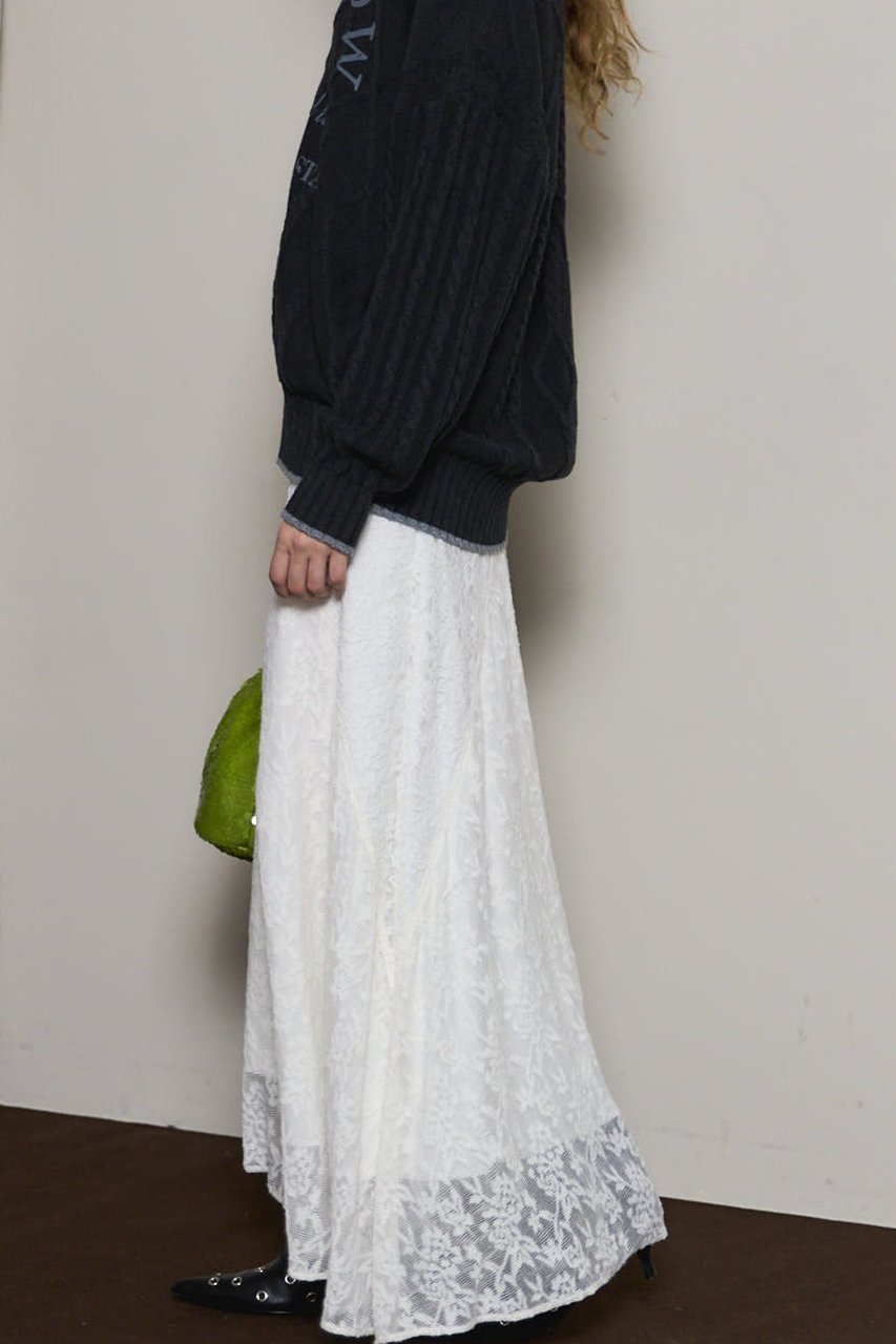 【メゾンスペシャル/MAISON SPECIAL】のRandom Lace Flare Skirt/ランダムレースフレアスカート 人気、トレンドファッション・服の通販 founy(ファニー) 　ファッション　Fashion　レディースファッション　Fashion for Women　スカート　Skirts　Aライン・フレアスカート　A-Line & Flared Skirts　ロングスカート　Long Skirts / Maxi & Midi Skirts　2025年　2025　2025-2026秋冬・A/W　Autumn/Winter 2025–26 AW25–26　インナー　Innerwear　ドッキング　Docking, Mixed Material　ドレープ　Drape, Draping Fabric　レース　Lace, Lace Fabric　ロング　Long, Long-Length　エレガント 上品　Elegant　A/W・秋冬　Autumn/Winter　other-8|ID: prp329100004639218 ipo3291000000033439650