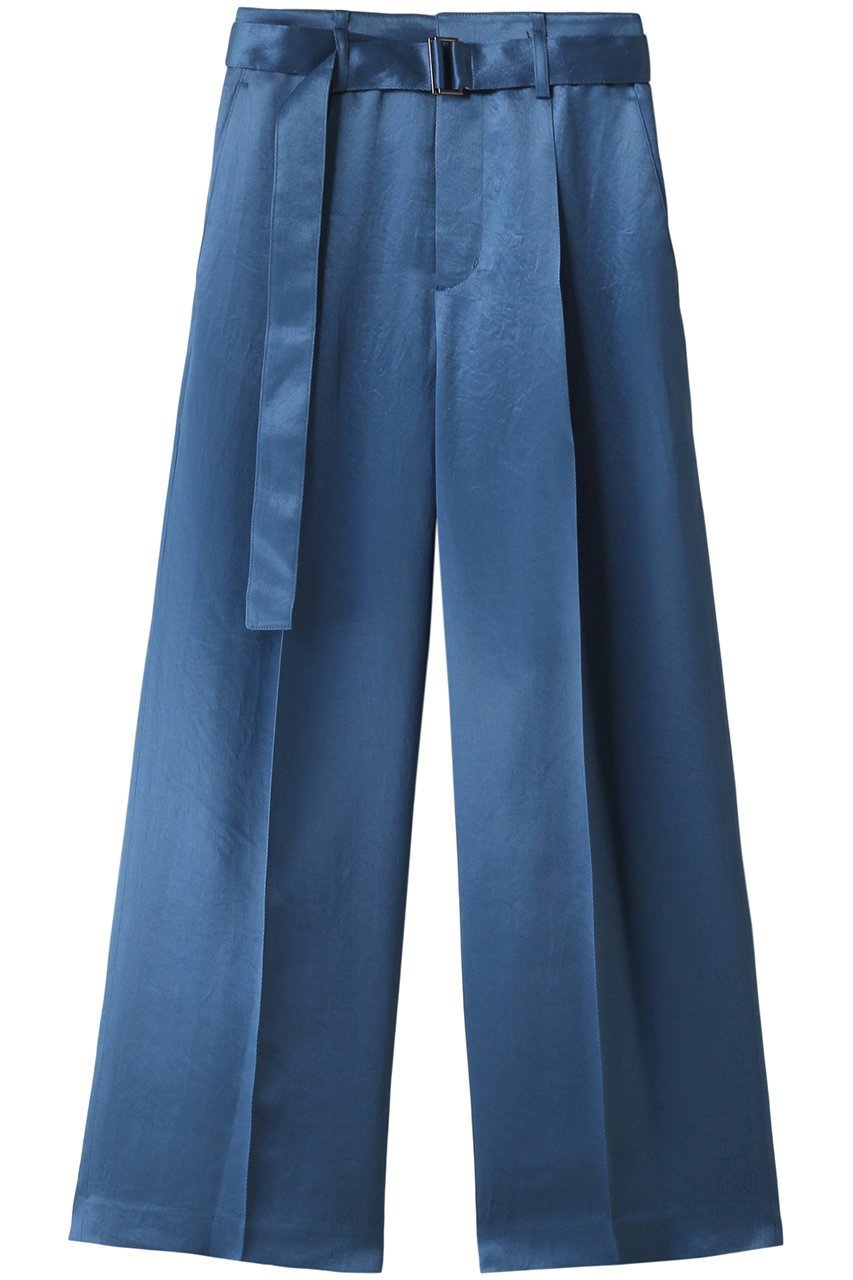 【スタニングルアー/STUNNING LURE】のrベルテッドストレートパンツ インテリア・キッズ・メンズ・レディースファッション・服の通販 founy(ファニー) 　ファッション　Fashion　レディースファッション　Fashion for Women　パンツ　Pants & Trousers　シルク　Silk, 100% Silk　ストレート　Straight, Straight Cut　ツイル　Twist, Twisted Detail　リアル　Real, Realistic　ワイド　Wide, Wide Fit　ブルー|ID: prp329100004639251 ipo3291000000035639139