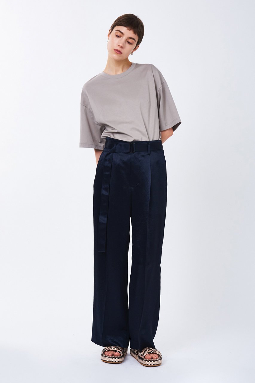 【スタニングルアー/STUNNING LURE】のrベルテッドストレートパンツ 人気、トレンドファッション・服の通販 founy(ファニー) 　ファッション　Fashion　レディースファッション　Fashion for Women　パンツ　Pants & Trousers　シルク　Silk, 100% Silk　ストレート　Straight, Straight Cut　ツイル　Twist, Twisted Detail　リアル　Real, Realistic　ワイド　Wide, Wide Fit　other-8|ID: prp329100004639251 ipo3291000000035639149