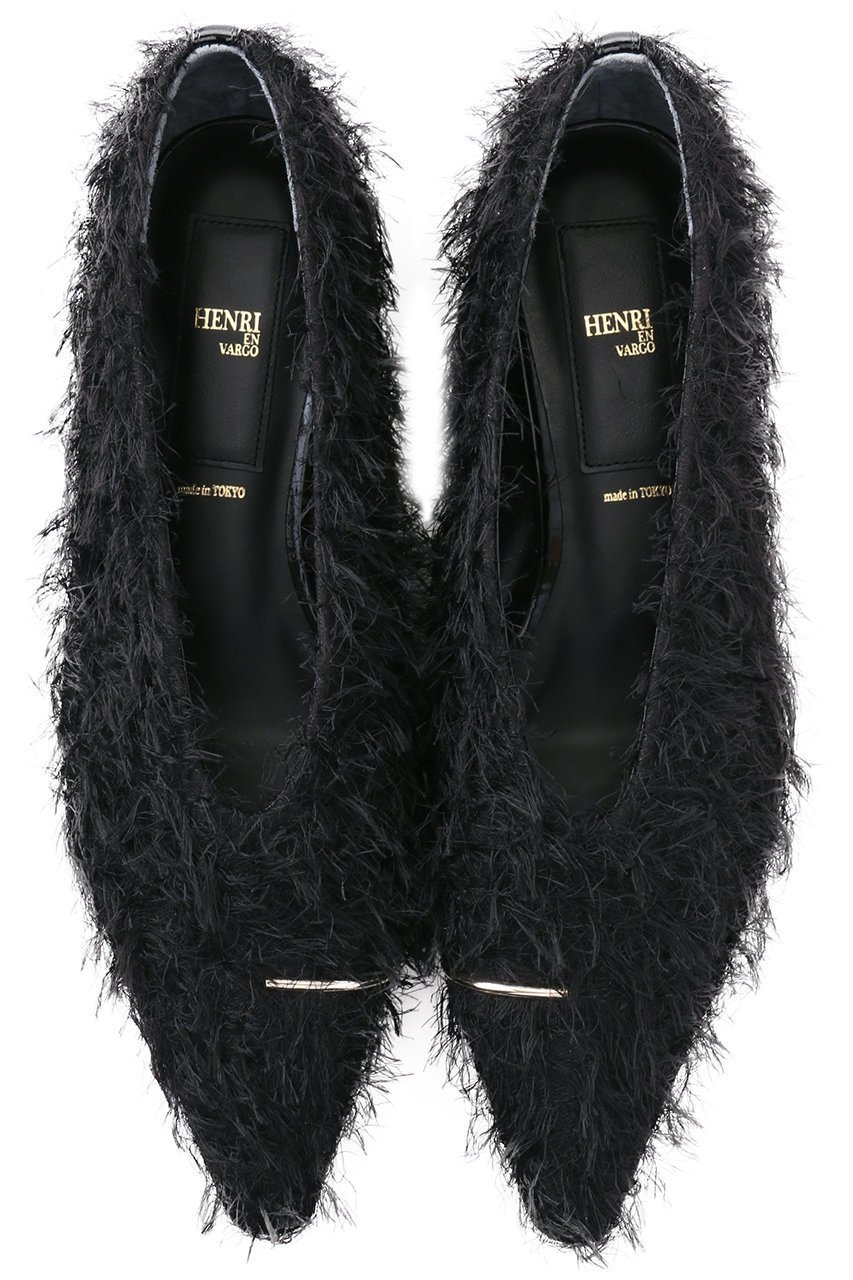 【ヘンリ エン ヴァーゴ/HENRI EN VARGO】の【ELLE SHOP限定】Eileen メタルパーツ付きヘアリーフラットシューズ インテリア・キッズ・メンズ・レディースファッション・服の通販 founy(ファニー) 　ファッション　Fashion　レディースファッション　Fashion for Women　シューズ　Shoes, Footwear　シンプル　Simple, Minimal　トレンド　Trend, Trending Now　フラット　Flat, Flat Shoes　メタル　Metal, Metal Parts　ブラック|ID: prp329100004640105 ipo3291000000035816625