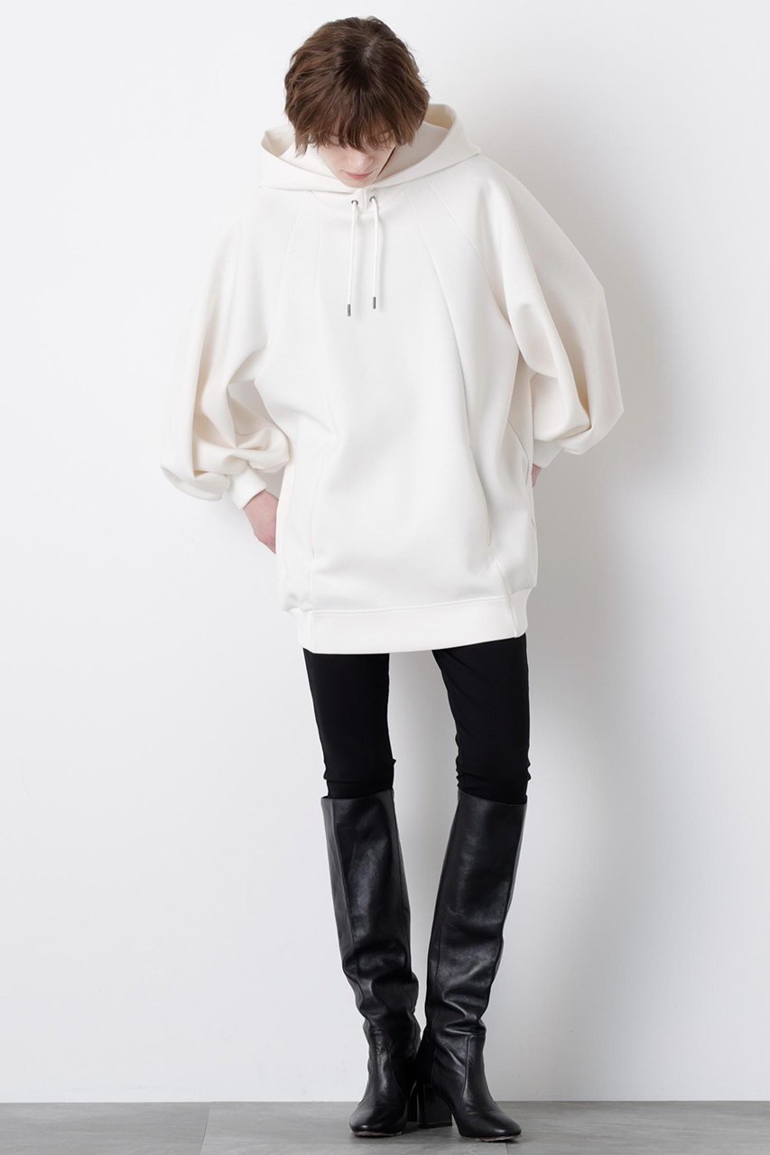 【ヒューエルミュージアム/hueLe Museum】の【STUMBLY】Air Double Knit Hoody 人気、トレンドファッション・服の通販 founy(ファニー) 　ファッション　Fashion　レディースファッション　Fashion for Women　トップス・カットソー　Cut & Sew Tops　ニット　Knit Tops & Sweaters　シャツ・ブラウス・オフィスカジュアル　Elegant Blouses & Button-Ups　レディースパーカー・カジュアルフーディー　Casual Hoodies & Sweatshirts　ロングTシャツ・Tシャツ　Longline T-Shirts & Tees　スウェット・クルーネックトップス　Sweatshirts & Crewnecks / Relaxed Fit Sweat Tops　カットソー・ベーシックTシャツ　Cut-and-Sewn Tops / Stretch Tees & Basics　カッティング　Cutting Detail　パターン　Pattern, Design Print　メタル　Metal, Metal Parts　エレガント 上品　Elegant　other-3|ID: prp329100004640121 ipo3291000000033449816