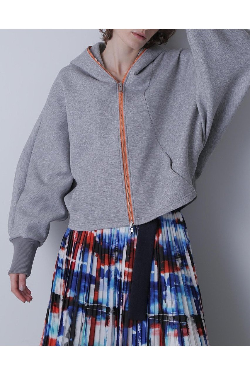 【ヒューエルミュージアム/hueLe Museum】の【STUMBLY】Air Double Knit Hood Zip Up インテリア・キッズ・メンズ・レディースファッション・服の通販 founy(ファニー) 　ファッション　Fashion　レディースファッション　Fashion for Women　トップス・カットソー　Cut & Sew Tops　ニット　Knit Tops & Sweaters　シャツ・ブラウス・オフィスカジュアル　Elegant Blouses & Button-Ups　レディースパーカー・カジュアルフーディー　Casual Hoodies & Sweatshirts　ロングTシャツ・Tシャツ　Longline T-Shirts & Tees　スウェット・クルーネックトップス　Sweatshirts & Crewnecks / Relaxed Fit Sweat Tops　カットソー・ベーシックTシャツ　Cut-and-Sewn Tops / Stretch Tees & Basics　2025年　2025　2025-2026秋冬・A/W　Autumn/Winter 2025–26 AW25–26　アイレット　Eyelet Lace　アクリル　Acrylic Material　スポーティ　Sporty, Casual Athletic　ポケット　Pocket, Pocket Detail　A/W・秋冬　Autumn/Winter　グレー|ID: prp329100004640122 ipo3291000000033449823