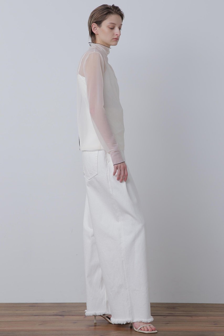 【ヒューエルミュージアム/hueLe Museum】の【STUMBLY】Sheer Jersey 人気、トレンドファッション・服の通販 founy(ファニー) 　ファッション　Fashion　レディースファッション　Fashion for Women　トップス・カットソー　Cut & Sew Tops　シャツ・ブラウス・オフィスカジュアル　Elegant Blouses & Button-Ups　ロングTシャツ・Tシャツ　Longline T-Shirts & Tees　カットソー・ベーシックTシャツ　Cut-and-Sewn Tops / Stretch Tees & Basics　2025年　2025　2025-2026秋冬・A/W　Autumn/Winter 2025–26 AW25–26　カットソー　Cut and Sewn Top　シアー　Sheer, See-Through　スリーブ　Sleeve, Long Sleeve / Short Sleeve　センター　Center, Center Line　ハイネック　High Neck, Mock Neck　バランス　Balance, Style Balance　ロング　Long, Long-Length　再入荷　Restock / Back in Stock　A/W・秋冬　Autumn/Winter　other-4|ID: prp329100004640124 ipo3291000000033449846