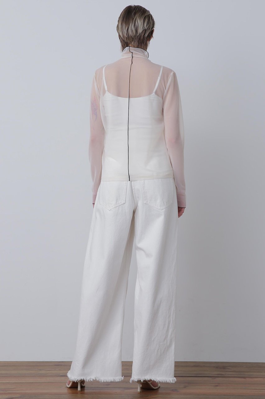 【ヒューエルミュージアム/hueLe Museum】の【STUMBLY】Sheer Jersey 人気、トレンドファッション・服の通販 founy(ファニー) 　ファッション　Fashion　レディースファッション　Fashion for Women　トップス・カットソー　Cut & Sew Tops　シャツ・ブラウス・オフィスカジュアル　Elegant Blouses & Button-Ups　ロングTシャツ・Tシャツ　Longline T-Shirts & Tees　カットソー・ベーシックTシャツ　Cut-and-Sewn Tops / Stretch Tees & Basics　2025年　2025　2025-2026秋冬・A/W　Autumn/Winter 2025–26 AW25–26　カットソー　Cut and Sewn Top　シアー　Sheer, See-Through　スリーブ　Sleeve, Long Sleeve / Short Sleeve　センター　Center, Center Line　ハイネック　High Neck, Mock Neck　バランス　Balance, Style Balance　ロング　Long, Long-Length　再入荷　Restock / Back in Stock　A/W・秋冬　Autumn/Winter　other-5|ID: prp329100004640124 ipo3291000000033449847