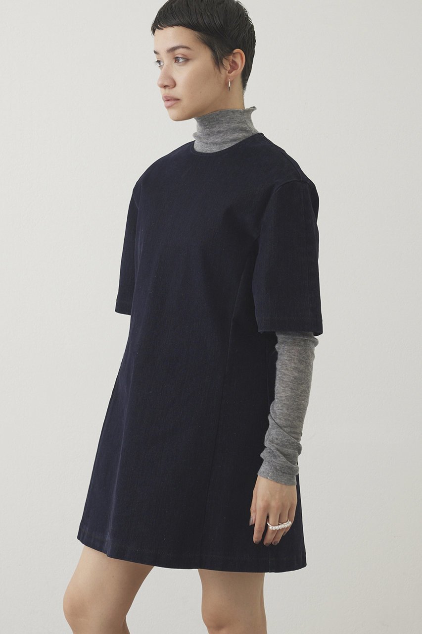 【ウィムガゼット/Whim Gazette】の【THE PAUSE】フロッキーデニムミニワンピース 人気、トレンドファッション・服の通販 founy(ファニー) 　ファッション　Fashion　レディースファッション　Fashion for Women　ワンピース　Dresses　チュニック　Tunic Tops & Dresses　2025年　2025　2025-2026秋冬・A/W　Autumn/Winter 2025–26 AW25–26　おすすめ　Recommended / Our Picks　インナー　Innerwear　クール　Cool, Chic　シェイプ　Shape, Slim Fit　チュニック　Tunic, Long Top　デニム　Denim, Jeans Material　ビンテージ　Vintage, Retro Style　A/W・秋冬　Autumn/Winter　other-3|ID: prp329100004640126 ipo3291000000033449866