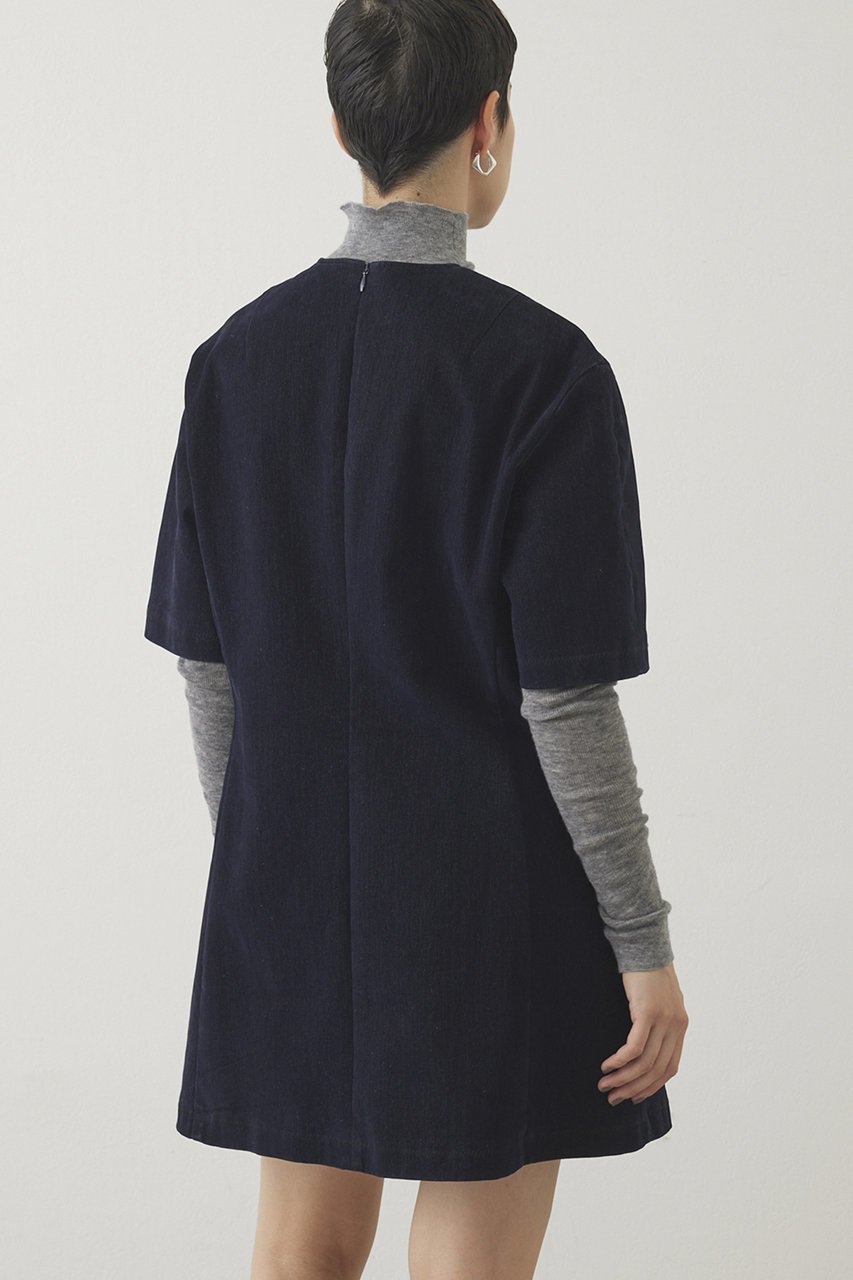 【ウィムガゼット/Whim Gazette】の【THE PAUSE】フロッキーデニムミニワンピース 人気、トレンドファッション・服の通販 founy(ファニー) 　ファッション　Fashion　レディースファッション　Fashion for Women　ワンピース　Dresses　チュニック　Tunic Tops & Dresses　2025年　2025　2025-2026秋冬・A/W　Autumn/Winter 2025–26 AW25–26　おすすめ　Recommended / Our Picks　インナー　Innerwear　クール　Cool, Chic　シェイプ　Shape, Slim Fit　チュニック　Tunic, Long Top　デニム　Denim, Jeans Material　ビンテージ　Vintage, Retro Style　A/W・秋冬　Autumn/Winter　other-4|ID: prp329100004640126 ipo3291000000033449867