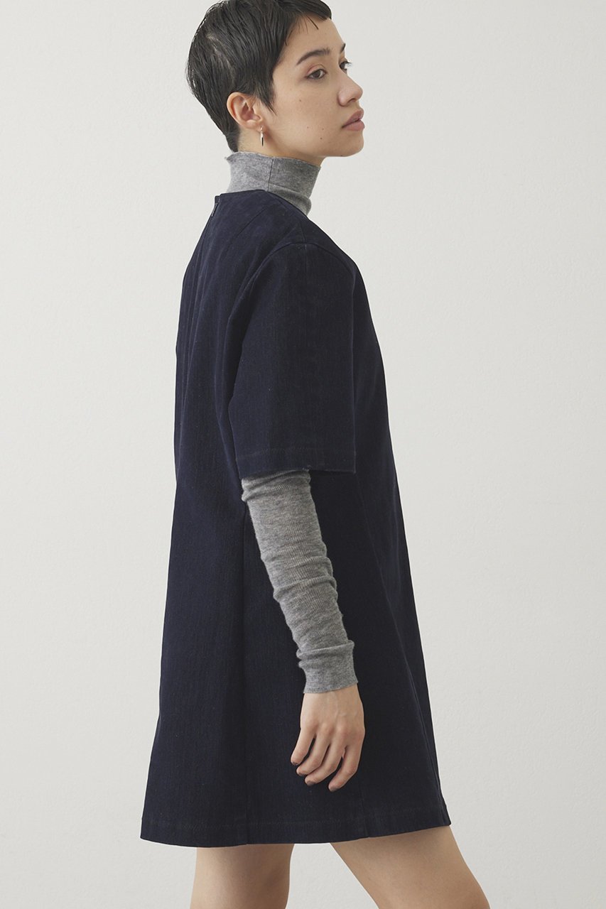 【ウィムガゼット/Whim Gazette】の【THE PAUSE】フロッキーデニムミニワンピース 人気、トレンドファッション・服の通販 founy(ファニー) 　ファッション　Fashion　レディースファッション　Fashion for Women　ワンピース　Dresses　チュニック　Tunic Tops & Dresses　2025年　2025　2025-2026秋冬・A/W　Autumn/Winter 2025–26 AW25–26　おすすめ　Recommended / Our Picks　インナー　Innerwear　クール　Cool, Chic　シェイプ　Shape, Slim Fit　チュニック　Tunic, Long Top　デニム　Denim, Jeans Material　ビンテージ　Vintage, Retro Style　A/W・秋冬　Autumn/Winter　other-5|ID: prp329100004640126 ipo3291000000033449868