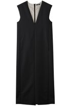 【イレーヴ/YLEVE】のウール モヘヤ ギャバ × ビスコース コットン サテン ワンピース ブラック|ID:prp329100004640127