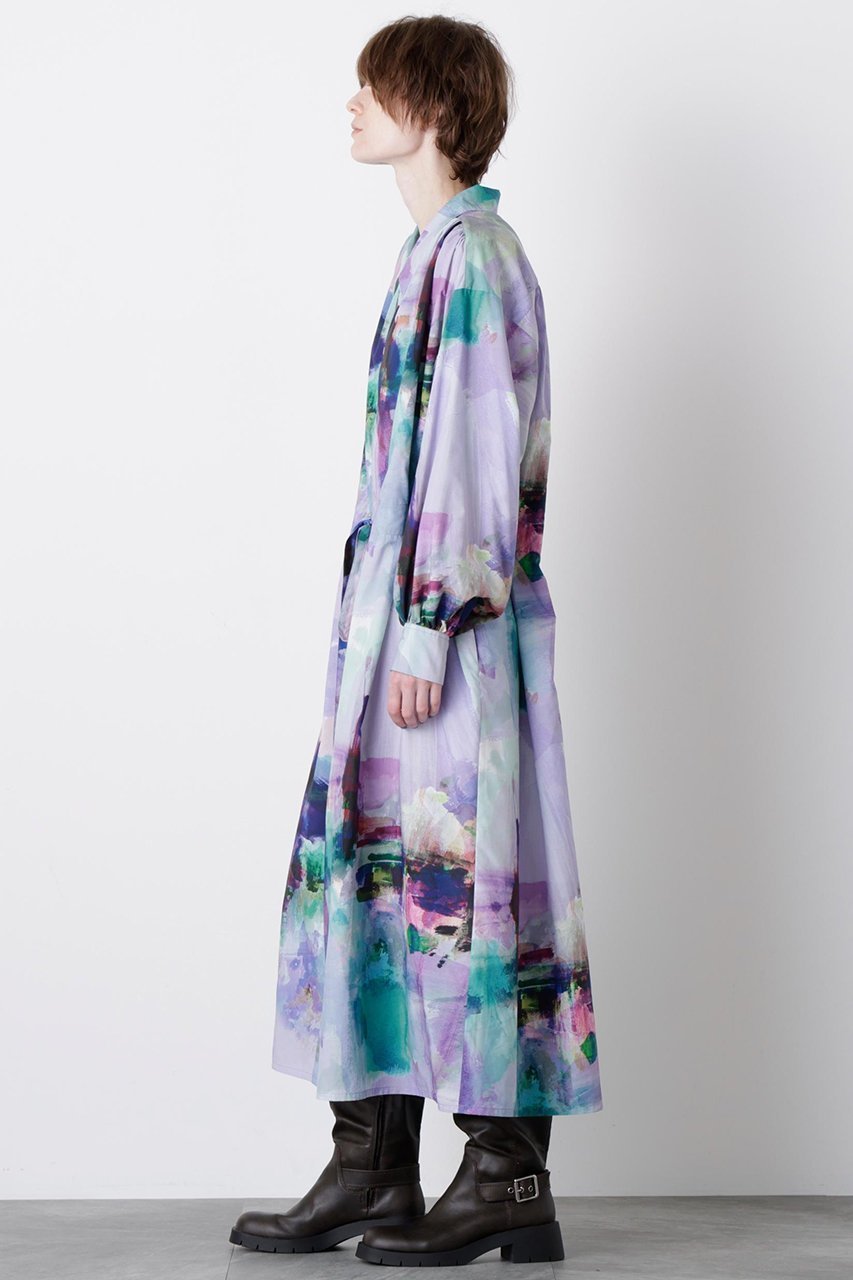 【ヒューエルミュージアム/hueLe Museum】の【STUMBLY】Art Printed Shirt Dress 人気、トレンドファッション・服の通販 founy(ファニー) 　ファッション　Fashion　レディースファッション　Fashion for Women　ワンピース　Dresses　フォーマル・パーティードレス・結婚式用ドレス　Elegant & Casual Dresses　チュニック　Tunic Tops & Dresses　2025年　2025　2025-2026秋冬・A/W　Autumn/Winter 2025–26 AW25–26　アイレット　Eyelet Lace　タイプライター　Typewriter Fabric, Crisp Cotton　チュニック　Tunic, Long Top　ドレス　Dress, One-Piece　プリント　Print, Printed Pattern　ロング　Long, Long-Length　A/W・秋冬　Autumn/Winter　other-2|ID: prp329100004640128 ipo3291000000033449880