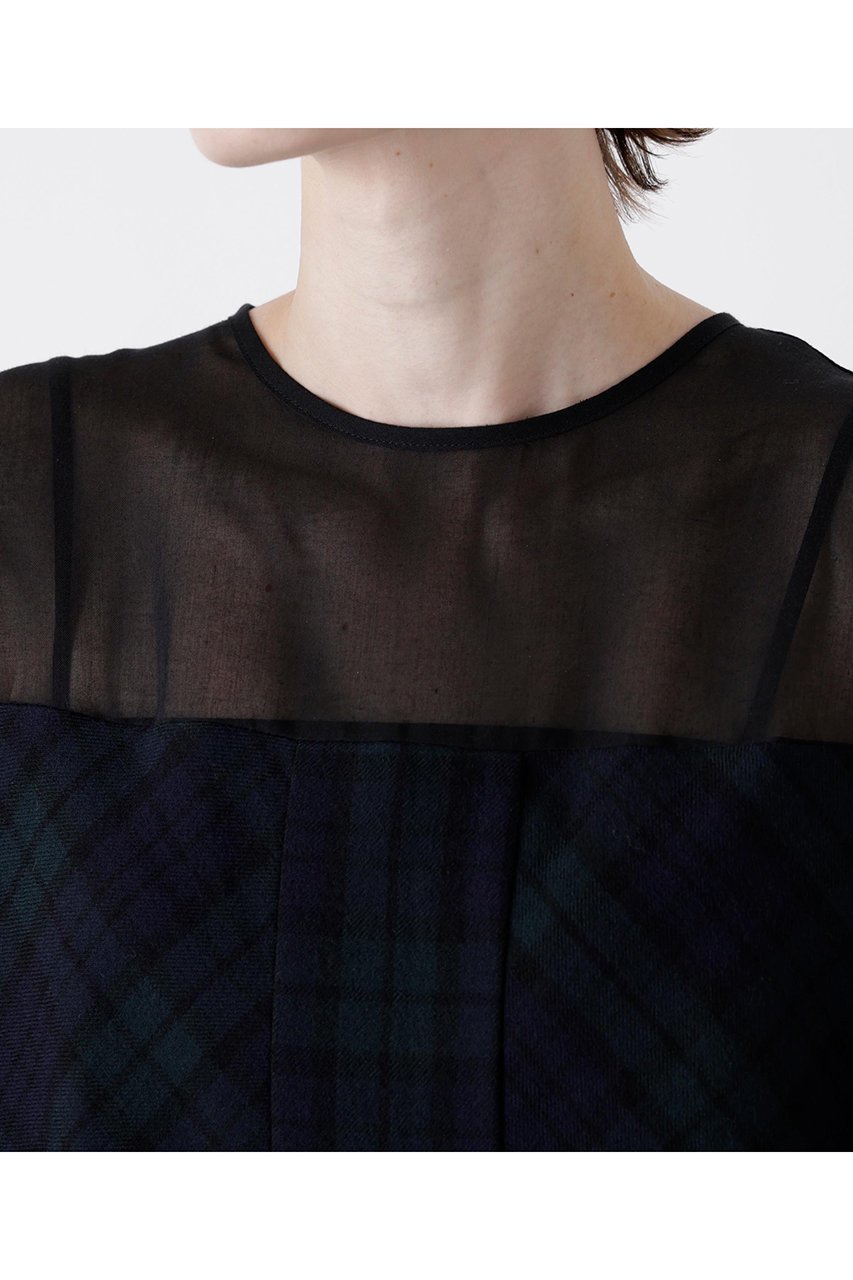 【ヒューエルミュージアム/hueLe Museum】の【STUMBLY】Sheer Combination Pattern Dress 人気、トレンドファッション・服の通販 founy(ファニー) 　ファッション　Fashion　レディースファッション　Fashion for Women　ワンピース　Dresses　フォーマル・パーティードレス・結婚式用ドレス　Elegant & Casual Dresses　チュニック　Tunic Tops & Dresses　2025年　2025　2025-2026秋冬・A/W　Autumn/Winter 2025–26 AW25–26　チェック　Check, Plaid, Tartan　チュニック　Tunic, Long Top　ドレス　Dress, One-Piece　パッチワーク　Patchwork, Mixed Fabric　プリント　Print, Printed Pattern　ランダム　Random, Irregular　ロング　Long, Long-Length　無地　Plain, Solid Color　A/W・秋冬　Autumn/Winter　other-5|ID: prp329100004640129 ipo3291000000033449892