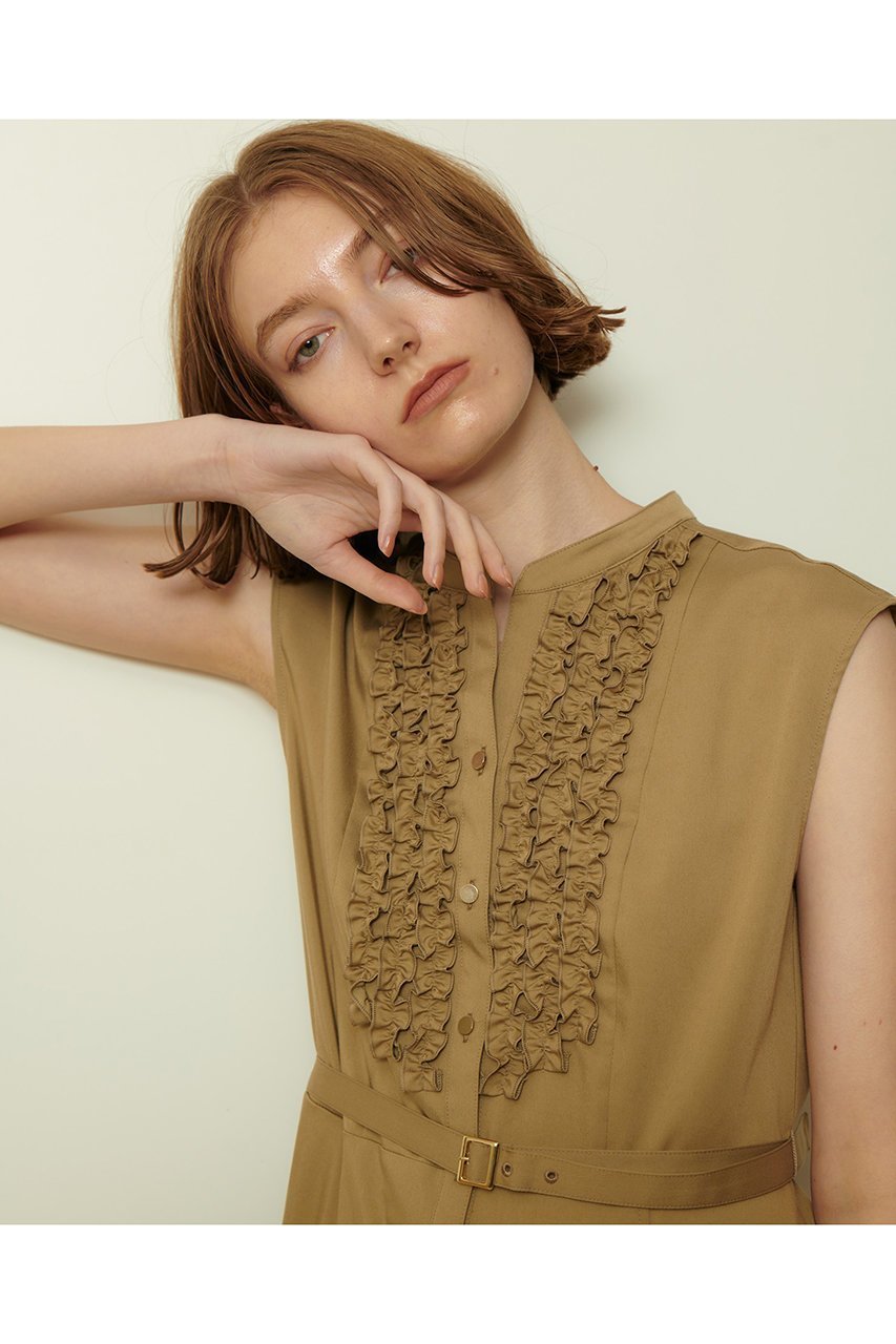 【アルアバイル/allureville】のデニムライクツイルワンピース 人気、トレンドファッション・服の通販 founy(ファニー) 　ファッション　Fashion　レディースファッション　Fashion for Women　ワンピース　Dresses　チュニック　Tunic Tops & Dresses　チュニック　Tunic, Long Top　ツイル　Twist, Twisted Detail　ノースリーブ　Sleeveless, No-Sleeve　フェミニン　Feminine, Girly　フリル　Frill, Ruffle　フレア　Flare, Flared　フロント　Front, Front Design　ロング　Long, Long-Length　other-8|ID: prp329100004640132 ipo3291000000034028288