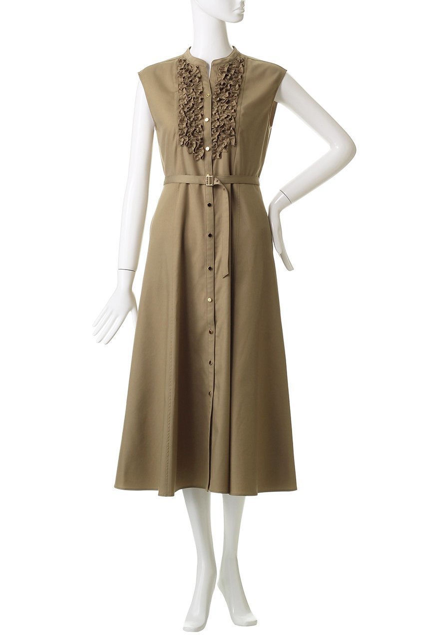 【アルアバイル/allureville】のデニムライクツイルワンピース 人気、トレンドファッション・服の通販 founy(ファニー) 　ファッション　Fashion　レディースファッション　Fashion for Women　ワンピース　Dresses　チュニック　Tunic Tops & Dresses　チュニック　Tunic, Long Top　ツイル　Twist, Twisted Detail　ノースリーブ　Sleeveless, No-Sleeve　フェミニン　Feminine, Girly　フリル　Frill, Ruffle　フレア　Flare, Flared　フロント　Front, Front Design　ロング　Long, Long-Length　再入荷　Restock / Back in Stock　other-2|ID: prp329100004640132 ipo3291000000035534613