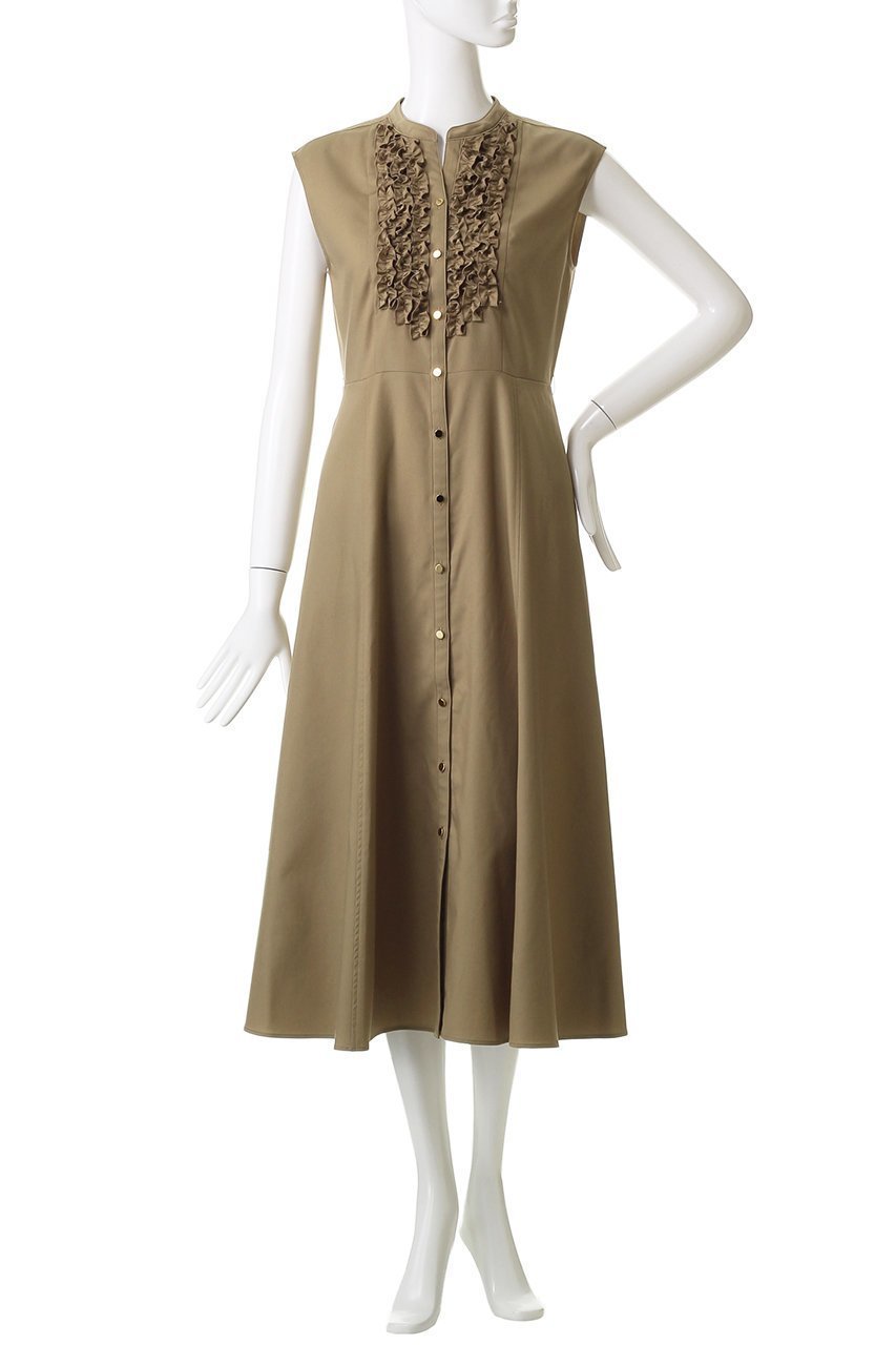 【アルアバイル/allureville】のデニムライクツイルワンピース 人気、トレンドファッション・服の通販 founy(ファニー) 　ファッション　Fashion　レディースファッション　Fashion for Women　ワンピース　Dresses　チュニック　Tunic Tops & Dresses　チュニック　Tunic, Long Top　ツイル　Twist, Twisted Detail　ノースリーブ　Sleeveless, No-Sleeve　フェミニン　Feminine, Girly　フリル　Frill, Ruffle　フレア　Flare, Flared　フロント　Front, Front Design　ロング　Long, Long-Length　再入荷　Restock / Back in Stock　other-6|ID: prp329100004640132 ipo3291000000035534618