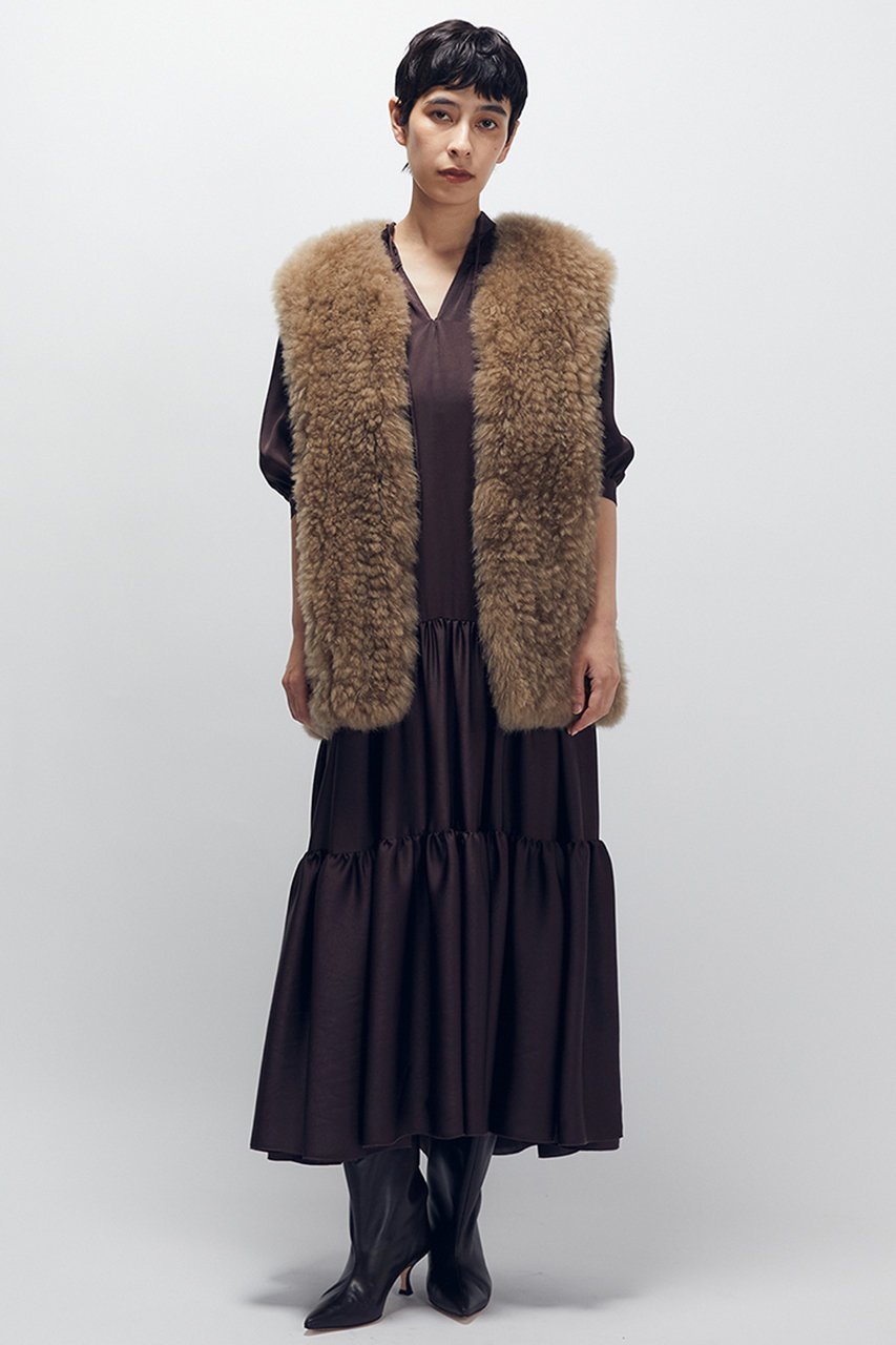 【プルミエ アロンディスモン/1er Arrondissement】のサテンティアードワンピース 人気、トレンドファッション・服の通販 founy(ファニー) 　ファッション　Fashion　レディースファッション　Fashion for Women　ワンピース　Dresses　チュニック　Tunic Tops & Dresses　ギャザー　Gathered, Ruffled　サテン　Satin, Glossy Fabric　チュニック　Tunic, Long Top　ティアードワンピース　Tiered Dress, Flared Dress　ドレープ　Drape, Draping Fabric　フェミニン　Feminine, Girly　リラックス　Relax, Relaxed Fit　ロング　Long, Long-Length　エレガント 上品　Elegant　秋　Autumn　other-2|ID: prp329100004640136 ipo3291000000035877585