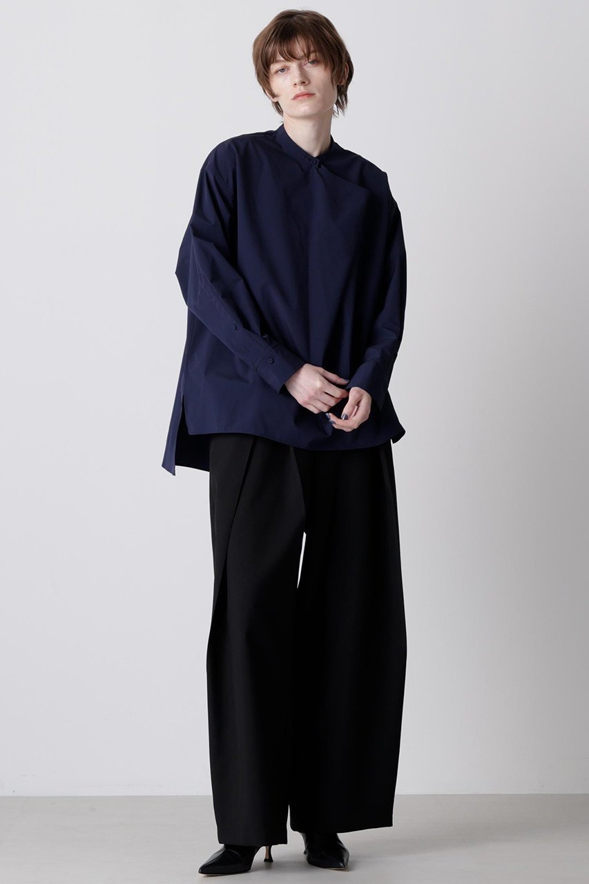 【ヒューエルミュージアム/hueLe Museum】の【hLM】タックネックブラウス 人気、トレンドファッション・服の通販 founy(ファニー) 　ファッション　Fashion　レディースファッション　Fashion for Women　トップス・カットソー　Cut & Sew Tops　シャツ・ブラウス・オフィスカジュアル　Elegant Blouses & Button-Ups　インナー　Innerwear　エレガント 上品　Elegant　ジャケット　Jacket, Outerwear　ストレッチ　Stretch, Stretchy Fabric　スリーブ　Sleeve, Long Sleeve / Short Sleeve　ドレープ　Drape, Draping Fabric　フロント　Front, Front Design　ロング　Long, Long-Length　other-2|ID: prp329100004640137 ipo3291000000035798172