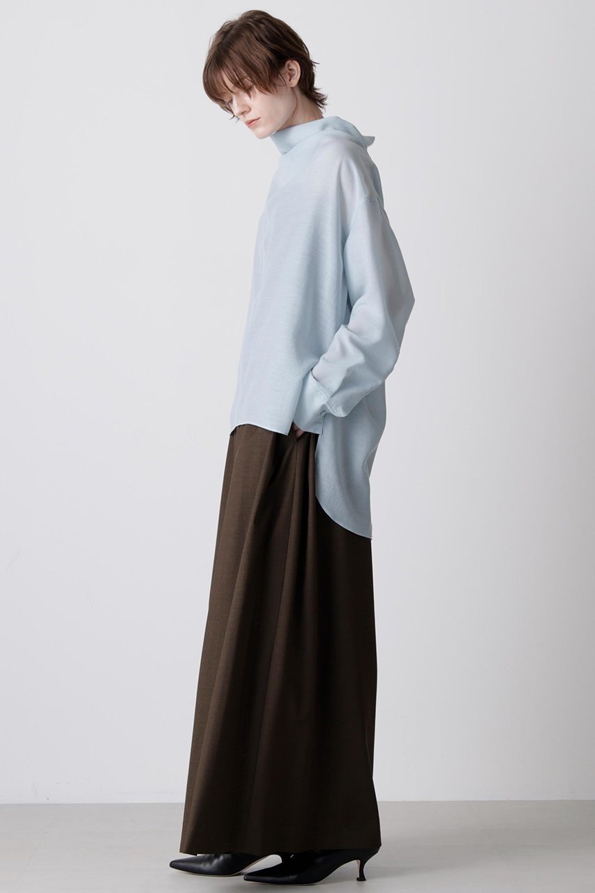 【ヒューエルミュージアム/hueLe Museum】の【hLM】スパンボイルブラウス 人気、トレンドファッション・服の通販 founy(ファニー) 　ファッション　Fashion　レディースファッション　Fashion for Women　トップス・カットソー　Cut & Sew Tops　シャツ・ブラウス・オフィスカジュアル　Elegant Blouses & Button-Ups　2025年　2025　2025-2026秋冬・A/W　Autumn/Winter 2025–26 AW25–26　インナー　Innerwear　エレガント 上品　Elegant　シンプル　Simple, Minimal　ジャケット　Jacket, Outerwear　スリーブ　Sleeve, Long Sleeve / Short Sleeve　ドレープ　Drape, Draping Fabric　ロング　Long, Long-Length　A/W・秋冬　Autumn/Winter　other-2|ID: prp329100004640139 ipo3291000000033449969