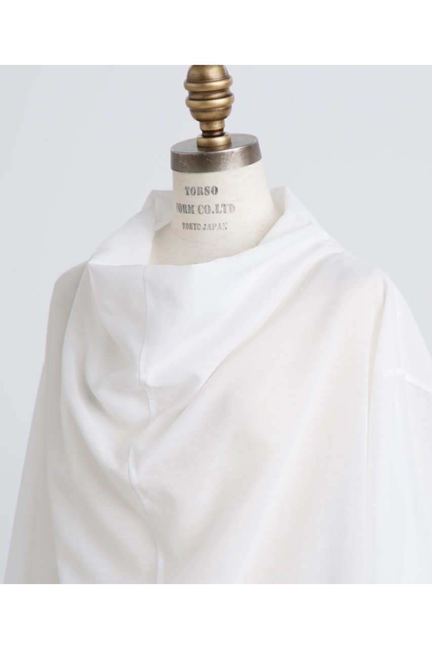 【ヒューエルミュージアム/hueLe Museum】の【hLM】スパンボイルブラウス 人気、トレンドファッション・服の通販 founy(ファニー) 　ファッション　Fashion　レディースファッション　Fashion for Women　トップス・カットソー　Cut & Sew Tops　シャツ・ブラウス・オフィスカジュアル　Elegant Blouses & Button-Ups　インナー　Innerwear　エレガント 上品　Elegant　シンプル　Simple, Minimal　ジャケット　Jacket, Outerwear　スリーブ　Sleeve, Long Sleeve / Short Sleeve　ドレープ　Drape, Draping Fabric　ロング　Long, Long-Length　other-4|ID: prp329100004640139 ipo3291000000033937528