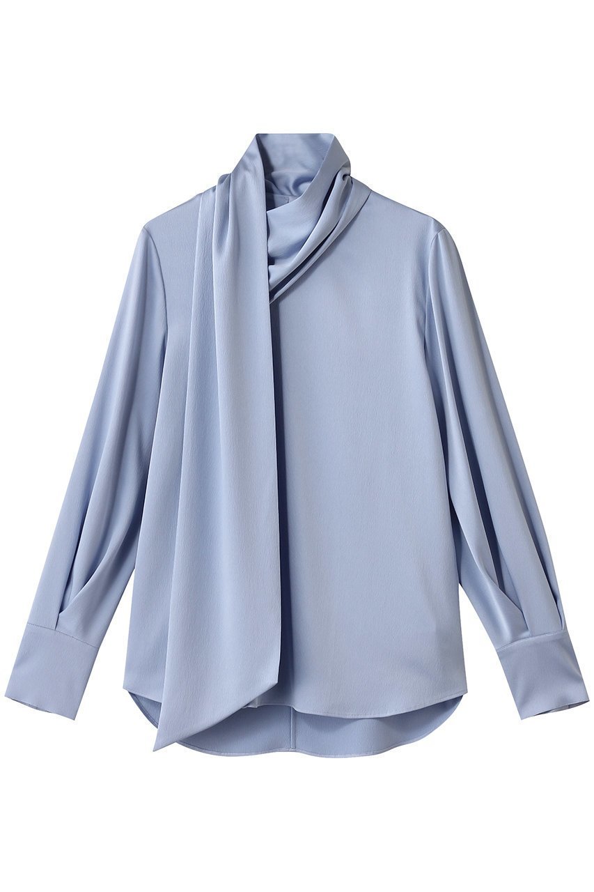 【エムフィル/M Fil】のハンマーサテン アシンメトリーボウタイブラウス 人気、トレンドファッション・服の通販 founy(ファニー) 　ファッション　Fashion　レディースファッション　Fashion for Women　トップス・カットソー　Cut & Sew Tops　シャツ・ブラウス・オフィスカジュアル　Elegant Blouses & Button-Ups　2025年　2025　2025-2026秋冬・A/W　Autumn/Winter 2025–26 AW25–26　アシンメトリー　Asymmetrical Style　インナー　Innerwear　サテン　Satin, Glossy Fabric　ジャケット　Jacket, Outerwear　スリーブ　Sleeve, Long Sleeve / Short Sleeve　ドレープ　Drape, Draping Fabric　ビジネス 仕事 通勤　Business / Work / Commuting　ロング　Long, Long-Length　A/W・秋冬　Autumn/Winter　 other-1|ID: prp329100004640140 ipo3291000000033449970
