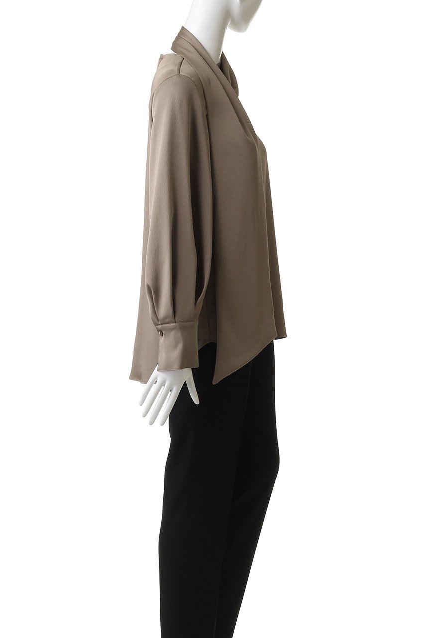 【エムフィル/M Fil】のハンマーサテン アシンメトリーボウタイブラウス 人気、トレンドファッション・服の通販 founy(ファニー) 　ファッション　Fashion　レディースファッション　Fashion for Women　トップス・カットソー　Cut & Sew Tops　シャツ・ブラウス・オフィスカジュアル　Elegant Blouses & Button-Ups　2025年　2025　2025-2026秋冬・A/W　Autumn/Winter 2025–26 AW25–26　アシンメトリー　Asymmetrical Style　インナー　Innerwear　サテン　Satin, Glossy Fabric　ジャケット　Jacket, Outerwear　スリーブ　Sleeve, Long Sleeve / Short Sleeve　ドレープ　Drape, Draping Fabric　ビジネス 仕事 通勤　Business / Work / Commuting　ロング　Long, Long-Length　A/W・秋冬　Autumn/Winter　other-3|ID: prp329100004640140 ipo3291000000033449974