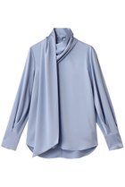 【エムフィル/M Fil】のハンマーサテン アシンメトリーボウタイブラウス サックスブルー|ID: prp329100004640140 ipo3291000000035938285