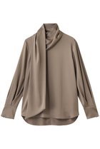 【エムフィル/M Fil】のハンマーサテン アシンメトリーボウタイブラウス ダークブラウン|ID: prp329100004640140 ipo3291000000035938288