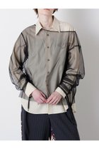 【ヒューエルミュージアム/hueLe Museum】の【STUMBLY】Sheer Organdy Combi Shirts ベージュ|ID:prp329100004640145