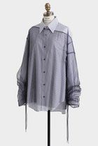 【ヒューエルミュージアム/hueLe Museum】の【STUMBLY】Sheer Organdy Combi Shirts グレー|ID:prp329100004640145
