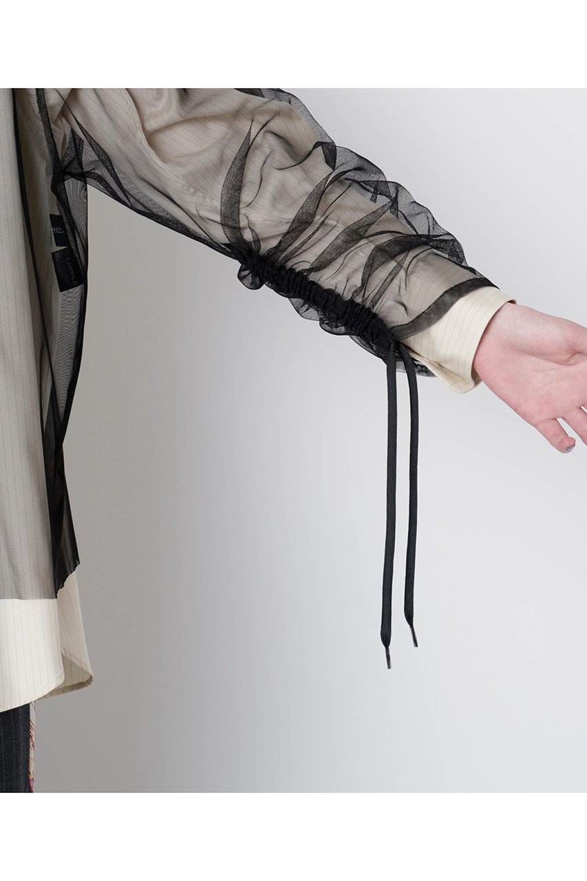 【ヒューエルミュージアム/hueLe Museum】の【STUMBLY】Sheer Organdy Combi Shirts 人気、トレンドファッション・服の通販 founy(ファニー) ファッション Fashion レディースファッション Fashion for Women トップス・カットソー Cut & Sew Tops シャツ・ブラウス・オフィスカジュアル Elegant Blouses & Button-Ups スピンドル Spindle, Drawcord スリーブ Sleeve, Long Sleeve / Short Sleeve チュール Tulip, Tulip Motif ドレス Dress, One-Piece マニッシュ Mannish, Boyish メンズ Men's, Menswear ロング Long, Long-Length other-7|ID: prp329100004640145 ipo3291000000036217127