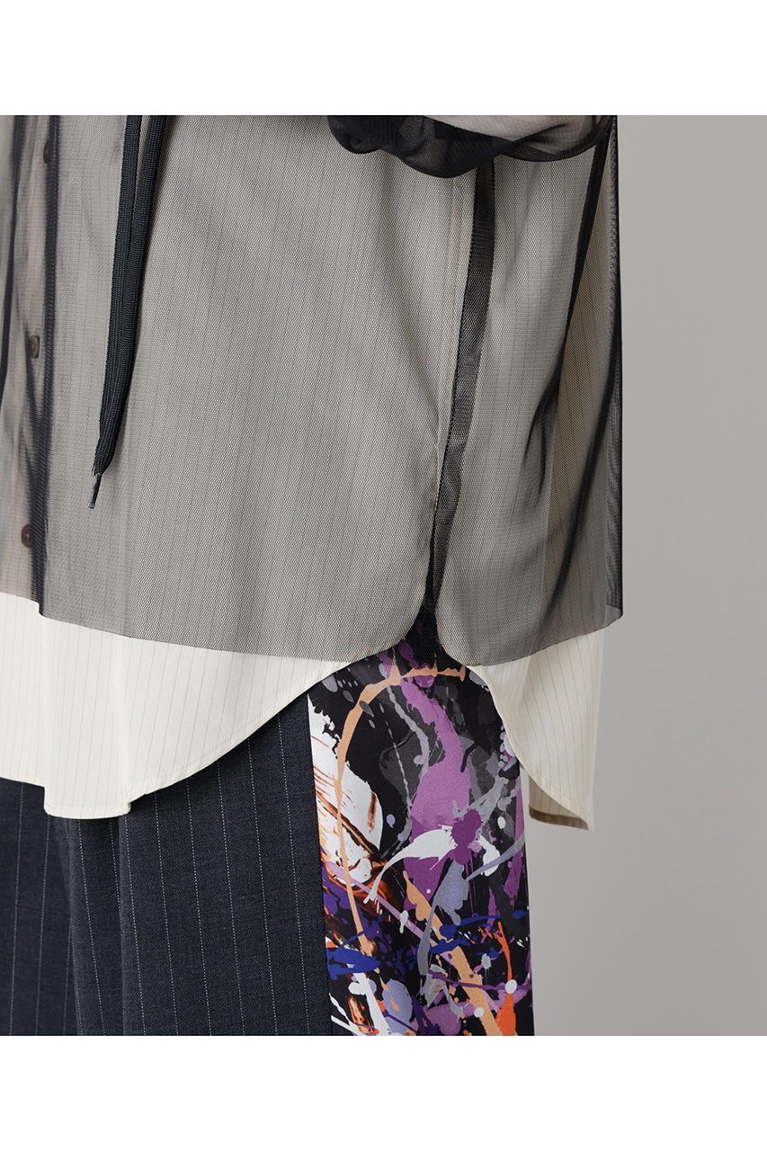 【ヒューエルミュージアム/hueLe Museum】の【STUMBLY】Sheer Organdy Combi Shirts 人気、トレンドファッション・服の通販 founy(ファニー) ファッション Fashion レディースファッション Fashion for Women トップス・カットソー Cut & Sew Tops シャツ・ブラウス・オフィスカジュアル Elegant Blouses & Button-Ups スピンドル Spindle, Drawcord スリーブ Sleeve, Long Sleeve / Short Sleeve チュール Tulip, Tulip Motif ドレス Dress, One-Piece マニッシュ Mannish, Boyish メンズ Men's, Menswear ロング Long, Long-Length other-8|ID: prp329100004640145 ipo3291000000036217129