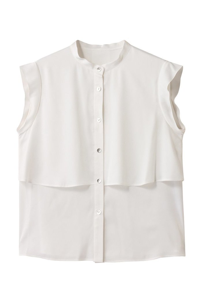 【アナイ/ANAYI】のバックサテンノースリーブブラウス インテリア・キッズ・メンズ・レディースファッション・服の通販 founy(ファニー) https://founy.com/ ファッション Fashion レディースファッション Fashion for Women トップス・カットソー Cut & Sew Tops キャミソール&ノースリーブ Camisoles & Sleeveless Tops シャツ・ブラウス・オフィスカジュアル Elegant Blouses & Button-Ups バッグ Bags サテン Satin, Glossy Fabric スタンド Stand Collar, Upright Stand ノースリーブ Sleeveless, No-Sleeve |ID: prp329100004640148 ipo3291000000036151823