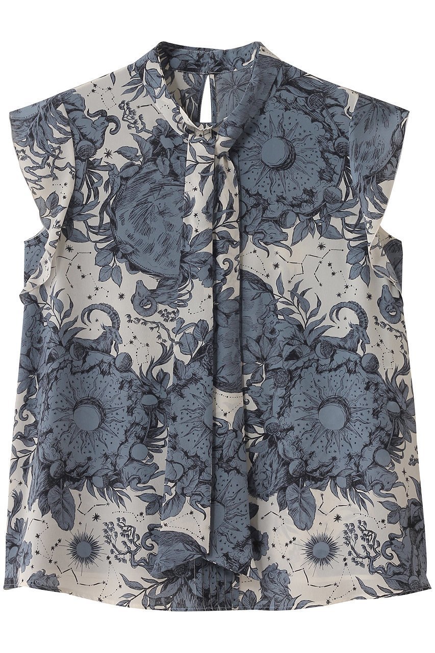 【アナイ/ANAYI】のコンスティレイションPTボウタイブラウス インテリア・キッズ・メンズ・レディースファッション・服の通販 founy(ファニー) 　ファッション　Fashion　レディースファッション　Fashion for Women　トップス・カットソー　Cut & Sew Tops　シャツ・ブラウス・オフィスカジュアル　Elegant Blouses & Button-Ups　なめらか　Smooth, Silky Texture　ショート　Short, Short Length　シルク　Silk, 100% Silk　シンプル　Simple, Minimal　スリーブ　Sleeve, Long Sleeve / Short Sleeve　フェミニン　Feminine, Girly　フラワー　Flower, Floral　プリント　Print, Printed Pattern　エレガント 上品　Elegant　オフホワイト|ID: prp329100004640150 ipo3291000000035416827