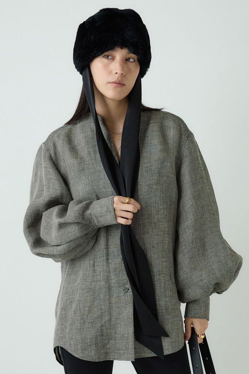 【カオス/Chaos】のリネンパンプキンスリーブブラウス インテリア・キッズ・メンズ・レディースファッション・服の通販 founy(ファニー) 　ファッション　Fashion　レディースファッション　Fashion for Women　トップス・カットソー　Cut & Sew Tops　シャツ・ブラウス・オフィスカジュアル　Elegant Blouses & Button-Ups　2025年　2025　2025-2026秋冬・A/W　Autumn/Winter 2025–26 AW25–26　シルケット　Silket, Silky Cotton　スリーブ　Sleeve, Long Sleeve / Short Sleeve　メッシュ　Mesh, Net Fabric　リネン　Linen, Linen Fabric　ロング　Long, Long-Length　秋　Autumn　A/W・秋冬　Autumn/Winter　ブラックミックス|ID: prp329100004640153 ipo3291000000033450072