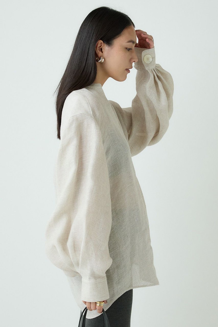 【カオス/Chaos】のリネンパンプキンスリーブブラウス 人気、トレンドファッション・服の通販 founy(ファニー) 　ファッション　Fashion　レディースファッション　Fashion for Women　トップス・カットソー　Cut & Sew Tops　シャツ・ブラウス・オフィスカジュアル　Elegant Blouses & Button-Ups　2025年　2025　2025-2026秋冬・A/W　Autumn/Winter 2025–26 AW25–26　シルケット　Silket, Silky Cotton　スリーブ　Sleeve, Long Sleeve / Short Sleeve　メッシュ　Mesh, Net Fabric　リネン　Linen, Linen Fabric　ロング　Long, Long-Length　秋　Autumn　A/W・秋冬　Autumn/Winter　other-7|ID: prp329100004640153 ipo3291000000033450079