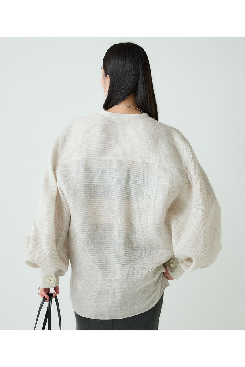 【カオス/Chaos】のリネンパンプキンスリーブブラウス 人気、トレンドファッション・服の通販 founy(ファニー) 　ファッション　Fashion　レディースファッション　Fashion for Women　トップス・カットソー　Cut & Sew Tops　シャツ・ブラウス・オフィスカジュアル　Elegant Blouses & Button-Ups　2025年　2025　2025-2026秋冬・A/W　Autumn/Winter 2025–26 AW25–26　シルケット　Silket, Silky Cotton　スリーブ　Sleeve, Long Sleeve / Short Sleeve　メッシュ　Mesh, Net Fabric　リネン　Linen, Linen Fabric　ロング　Long, Long-Length　秋　Autumn　A/W・秋冬　Autumn/Winter　other-8|ID: prp329100004640153 ipo3291000000033450080