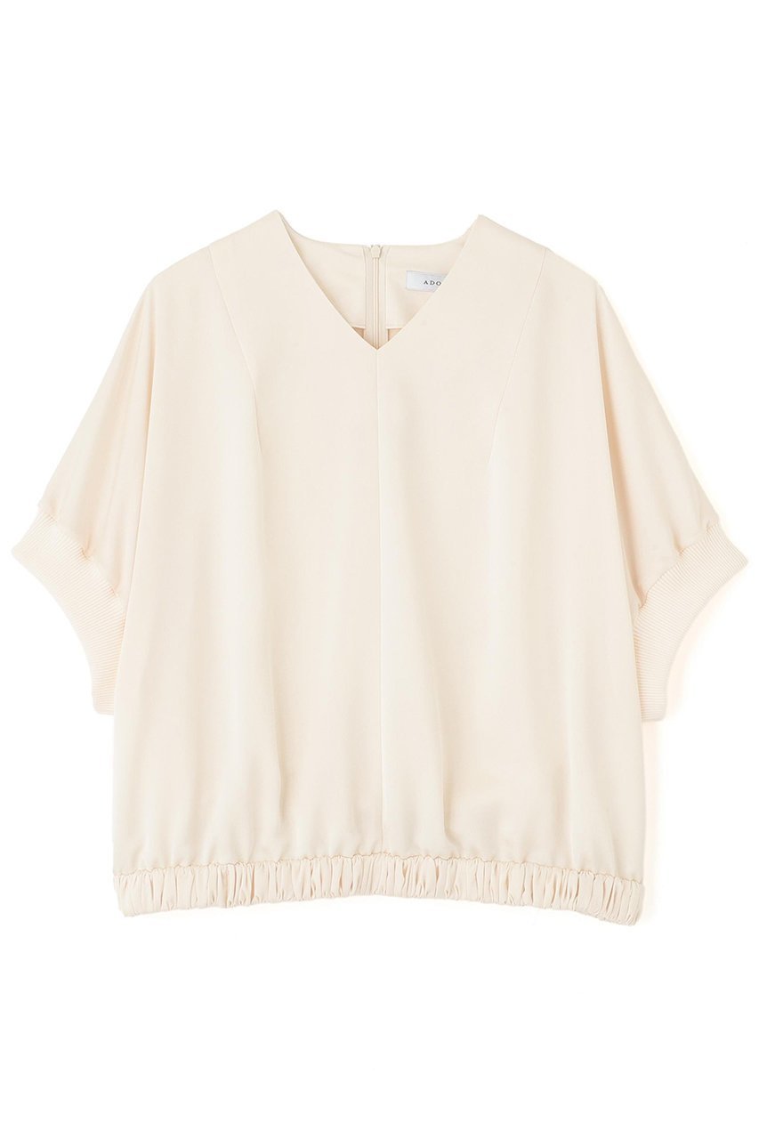【アドーア/ADORE】のダルサテンブラウス インテリア・キッズ・メンズ・レディースファッション・服の通販 founy(ファニー) 　ファッション　Fashion　レディースファッション　Fashion for Women　トップス・カットソー　Cut & Sew Tops　シャツ・ブラウス・オフィスカジュアル　Elegant Blouses & Button-Ups　おすすめ　Recommended / Our Picks　ギャザー　Gathered, Ruffled　サテン　Satin, Glossy Fabric　ショート　Short, Short Length　スリーブ　Sleeve, Long Sleeve / Short Sleeve　セットアップ　Set-Up, Coordinated Outfit　ドレープ　Drape, Draping Fabric　エレガント 上品　Elegant　ホワイト|ID: prp329100004640154 ipo3291000000035694449