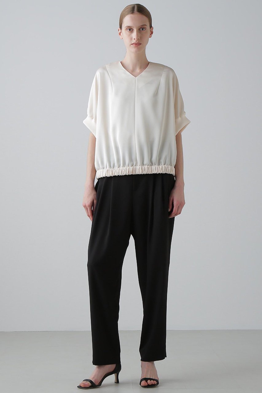 【アドーア/ADORE】のダルサテンブラウス 人気、トレンドファッション・服の通販 founy(ファニー) 　ファッション　Fashion　レディースファッション　Fashion for Women　トップス・カットソー　Cut & Sew Tops　シャツ・ブラウス・オフィスカジュアル　Elegant Blouses & Button-Ups　おすすめ　Recommended / Our Picks　ギャザー　Gathered, Ruffled　サテン　Satin, Glossy Fabric　ショート　Short, Short Length　スリーブ　Sleeve, Long Sleeve / Short Sleeve　セットアップ　Set-Up, Coordinated Outfit　ドレープ　Drape, Draping Fabric　エレガント 上品　Elegant　other-3|ID: prp329100004640154 ipo3291000000035859490