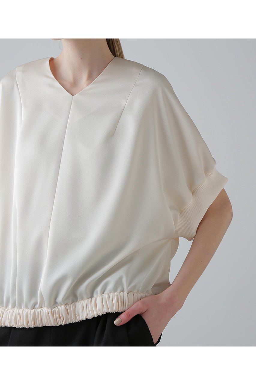 【アドーア/ADORE】のダルサテンブラウス 人気、トレンドファッション・服の通販 founy(ファニー) 　ファッション　Fashion　レディースファッション　Fashion for Women　トップス・カットソー　Cut & Sew Tops　シャツ・ブラウス・オフィスカジュアル　Elegant Blouses & Button-Ups　おすすめ　Recommended / Our Picks　ギャザー　Gathered, Ruffled　サテン　Satin, Glossy Fabric　ショート　Short, Short Length　スリーブ　Sleeve, Long Sleeve / Short Sleeve　セットアップ　Set-Up, Coordinated Outfit　ドレープ　Drape, Draping Fabric　エレガント 上品　Elegant　other-7|ID: prp329100004640154 ipo3291000000035859495