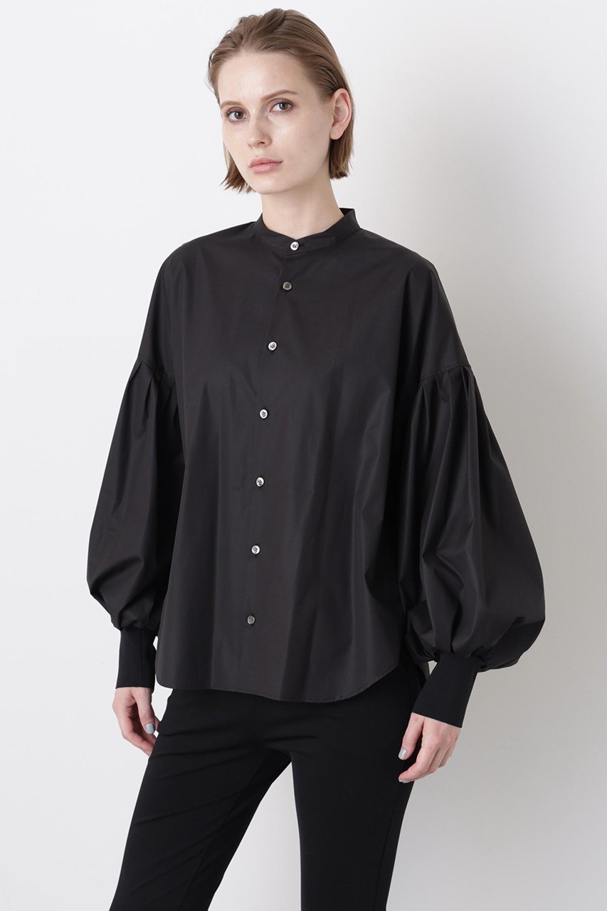 【ヒューエルミュージアム/hueLe Museum】の【STUMBLY】New Volume Sleeve Shirts インテリア・キッズ・メンズ・レディースファッション・服の通販 founy(ファニー) 　ファッション　Fashion　レディースファッション　Fashion for Women　トップス・カットソー　Cut & Sew Tops　シャツ・ブラウス・オフィスカジュアル　Elegant Blouses & Button-Ups　ボリューム袖・フリルスリーブブラウス　Voluminous & Ruffle Sleeves / Puffy Sleeve Tops　カフス　Cuff Design　ギャザー　Gathered, Ruffled　クラシカル　Classical, Vintage-Inspired　スタンダード　Standard, Basic　スリーブ　Sleeve, Long Sleeve / Short Sleeve　タイプライター　Typewriter Fabric, Crisp Cotton　ドロップ　Drop Shoulder, Dropped Style　マニッシュ　Mannish, Boyish　ロング　Long, Long-Length　エレガント 上品　Elegant　ブラック|ID: prp329100004640156 ipo3291000000033994825