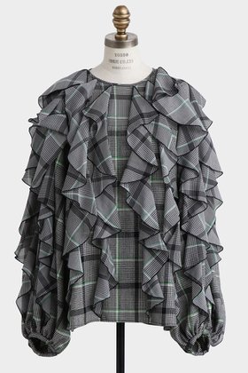 【ヒューエルミュージアム/hueLe Museum】の【STUMBLY】Sheer Combination Pattern Blouse 人気、トレンドファッション・服の通販 founy(ファニー) ファッション Fashion レディースファッション Fashion for Women トップス・カットソー Cut & Sew Tops シャツ・ブラウス・オフィスカジュアル Elegant Blouses & Button-Ups オーガンジー Organza Fabric シアー Sheer, See-Through スリーブ Sleeve, Long Sleeve / Short Sleeve チェック Check, Plaid, Tartan プリント Print, Printed Pattern ラッフル Ruffle, Frill ロング Long, Long-Length エレガント 上品 Elegant 無地 Plain, Solid Color 軽量 Lightweight, Ultra Light |ID:prp329100004640159
