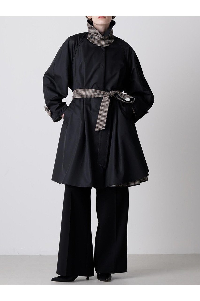 【ヒューエルミュージアム/hueLe Museum】の【hLM】リバーシブルテントコート 人気、トレンドファッション・服の通販 founy(ファニー) 　ファッション　Fashion　レディースファッション　Fashion for Women　アウター　Coat / Outerwear Collection　コート・ロングコート・ピーコート　Long Coats, Peacoats & More　2025年　2025　2025-2026秋冬・A/W　Autumn/Winter 2025–26 AW25–26　クラシカル　Classical, Vintage-Inspired　チェック　Check, Plaid, Tartan　パイピング　Piping, Trim Design　フレア　Flare, Flared　ロング　Long, Long-Length　A/W・秋冬　Autumn/Winter　other-3|ID: prp329100004640163 ipo3291000000033450163