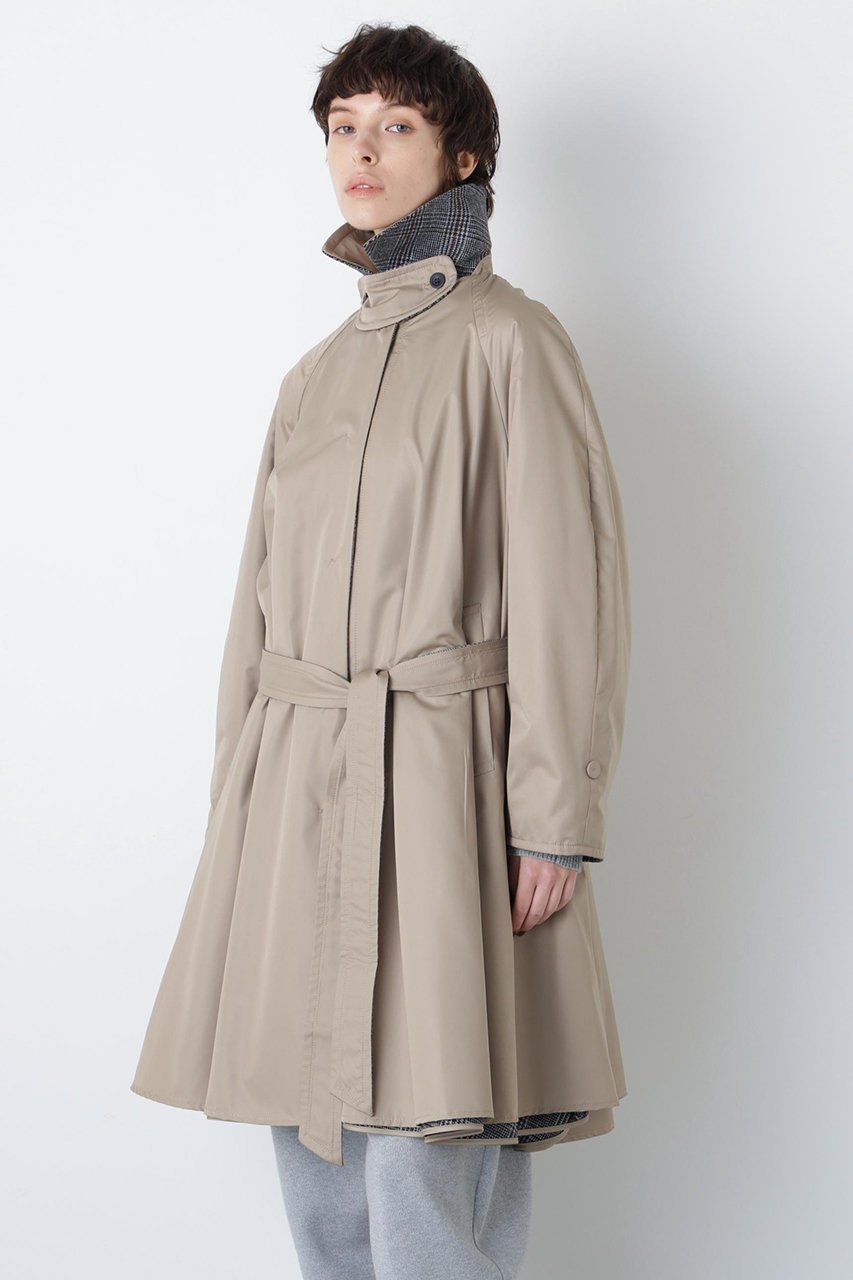 【ヒューエルミュージアム/hueLe Museum】の【hLM】リバーシブルテントコート 人気、トレンドファッション・服の通販 founy(ファニー) 　ファッション　Fashion　レディースファッション　Fashion for Women　アウター　Coat / Outerwear Collection　コート・ロングコート・ピーコート　Long Coats, Peacoats & More　クラシカル　Classical, Vintage-Inspired　チェック　Check, Plaid, Tartan　パイピング　Piping, Trim Design　フレア　Flare, Flared　ロング　Long, Long-Length　再入荷　Restock / Back in Stock　other-5|ID: prp329100004640163 ipo3291000000035871326