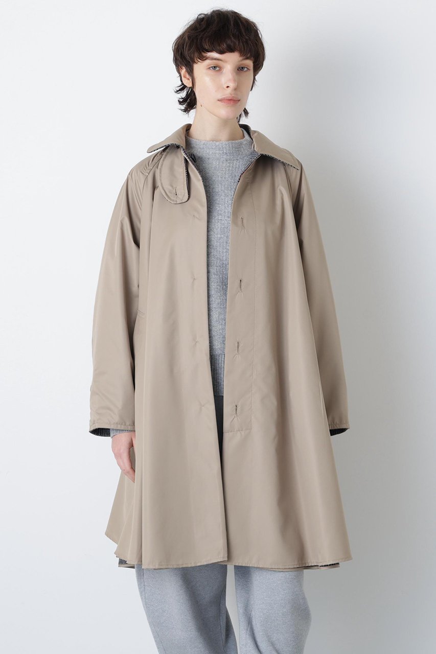 【ヒューエルミュージアム/hueLe Museum】の【hLM】リバーシブルテントコート 人気、トレンドファッション・服の通販 founy(ファニー) 　ファッション　Fashion　レディースファッション　Fashion for Women　アウター　Coat / Outerwear Collection　コート・ロングコート・ピーコート　Long Coats, Peacoats & More　クラシカル　Classical, Vintage-Inspired　チェック　Check, Plaid, Tartan　パイピング　Piping, Trim Design　フレア　Flare, Flared　ロング　Long, Long-Length　再入荷　Restock / Back in Stock　other-6|ID: prp329100004640163 ipo3291000000035871327