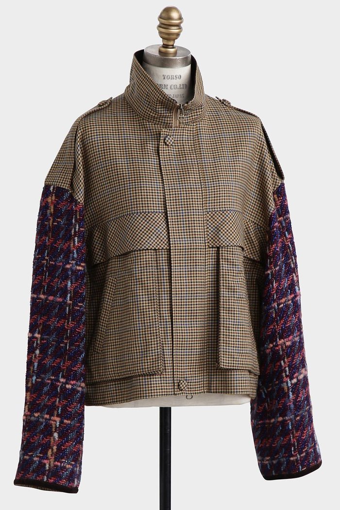 【ヒューエルミュージアム/hueLe Museum】の【STUMBLY】Tweed Sleeve Stand Zip UP JK インテリア・キッズ・メンズ・レディースファッション・服の通販 founy(ファニー) https://founy.com/ ファッション Fashion レディースファッション Fashion for Women アウター Coat / Outerwear Collection レディースジャケット・軽アウター Jackets 2025年 2025 2025-2026秋冬・A/W Autumn/Winter 2025–26 AW25–26 クラシカル Classical, Vintage-Inspired コーデュロイ Corduroy, Cord Fabric ジャケット Jacket, Outerwear チェック Check, Plaid, Tartan ツイード Twill, Twill Weave ブルゾン Blouson, Bomber Jacket ミリタリー Military, Army Style A/W・秋冬 Autumn/Winter |ID: prp329100004640180 ipo3291000000033450327