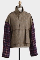 【ヒューエルミュージアム/hueLe Museum】の【STUMBLY】Tweed Sleeve Stand Zip UP JK ベージュ|ID: prp329100004640180 ipo3291000000033450328