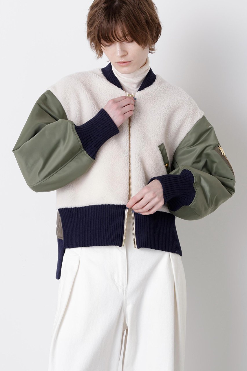 【ヒューエルミュージアム/hueLe Museum】の【STUMBLY】Boa / Quilted MA-1 Combination 人気、トレンドファッション・服の通販 founy(ファニー) 　ファッション　Fashion　レディースファッション　Fashion for Women　アウター　Coat / Outerwear Collection　レディースジャケット・軽アウター　Jackets　MA-1ジャケット　MA-1 Bomber Jackets / Flight Jackets　2025年　2025　2025-2026秋冬・A/W　Autumn/Winter 2025–26 AW25–26　キルト　Quilt, Quilted Fabric　ジャケット　Jacket, Outerwear　スリット　Slit, Slit Detail　ドッキング　Docking, Mixed Material　フロント　Front, Front Design　ブルゾン　Blouson, Bomber Jacket　モダン　Modern, Contemporary　A/W・秋冬　Autumn/Winter　other-8|ID: prp329100004640181 ipo3291000000033450346