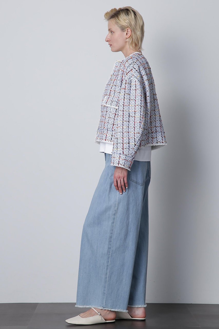 【ヒューエルミュージアム/hueLe Museum】の【STUMBLY】Tweed/Denim Combi JK 人気、トレンドファッション・服の通販 founy(ファニー) 　ファッション　Fashion　レディースファッション　Fashion for Women　アウター　Coat / Outerwear Collection　レディースジャケット・軽アウター　Jackets　2025年　2025　2025-2026秋冬・A/W　Autumn/Winter 2025–26 AW25–26　エレガント 上品　Elegant　ジャケット　Jacket, Outerwear　ツイード　Twill, Twill Weave　デニム　Denim, Jeans Material　ミックス　Mix, Mixed Style　リメイク　Remake, Reconstructed　A/W・秋冬　Autumn/Winter　other-4|ID: prp329100004640182 ipo3291000000033450351