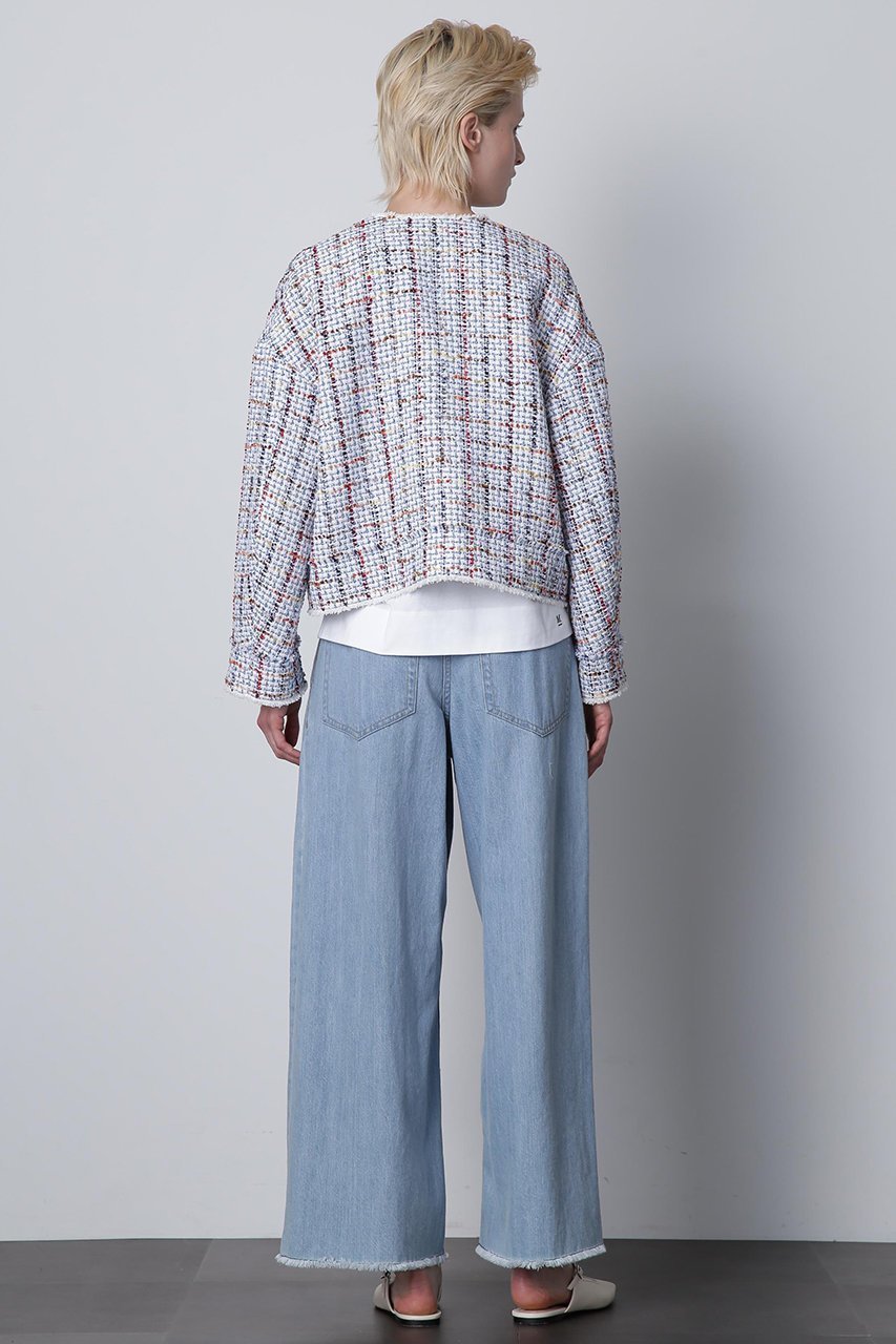 【ヒューエルミュージアム/hueLe Museum】の【STUMBLY】Tweed/Denim Combi JK 人気、トレンドファッション・服の通販 founy(ファニー) 　ファッション　Fashion　レディースファッション　Fashion for Women　アウター　Coat / Outerwear Collection　レディースジャケット・軽アウター　Jackets　2025年　2025　2025-2026秋冬・A/W　Autumn/Winter 2025–26 AW25–26　エレガント 上品　Elegant　ジャケット　Jacket, Outerwear　ツイード　Twill, Twill Weave　デニム　Denim, Jeans Material　ミックス　Mix, Mixed Style　リメイク　Remake, Reconstructed　A/W・秋冬　Autumn/Winter　other-5|ID: prp329100004640182 ipo3291000000033450352